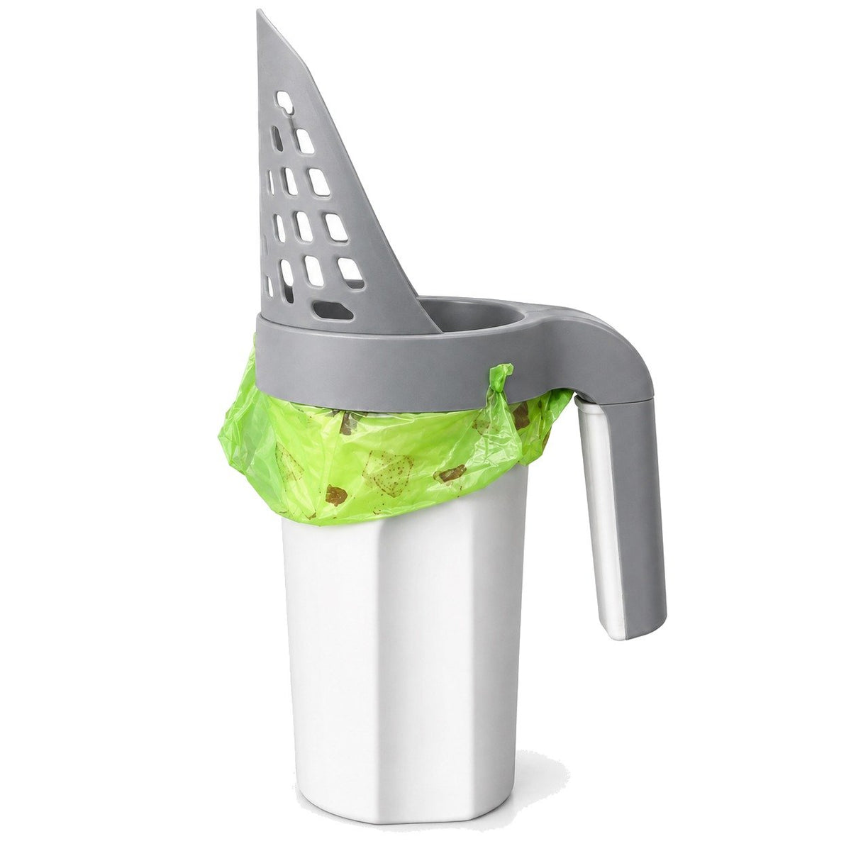 packshot — Kattebakke skovl med affaldsbeholder og posedispenser – alt-i-én