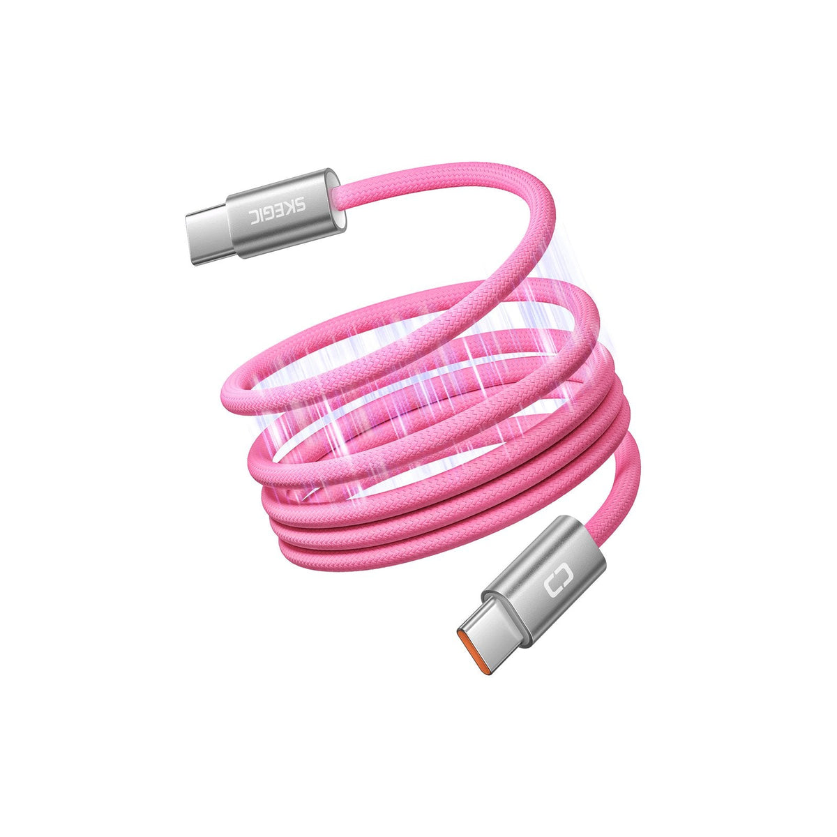 couleur Lyserød — FiltFri™ Magnetisk USB-C-kabel 100 W – ruller sig selv op