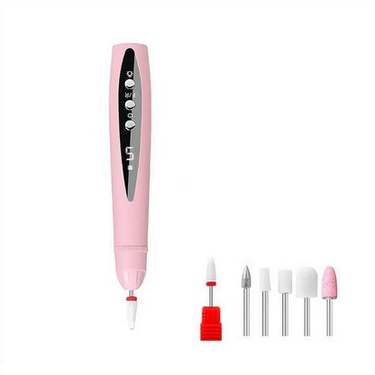 couleur Lyserød — Elektrisk neglefil med LED-lys – genopladelig, 5 hastigheder