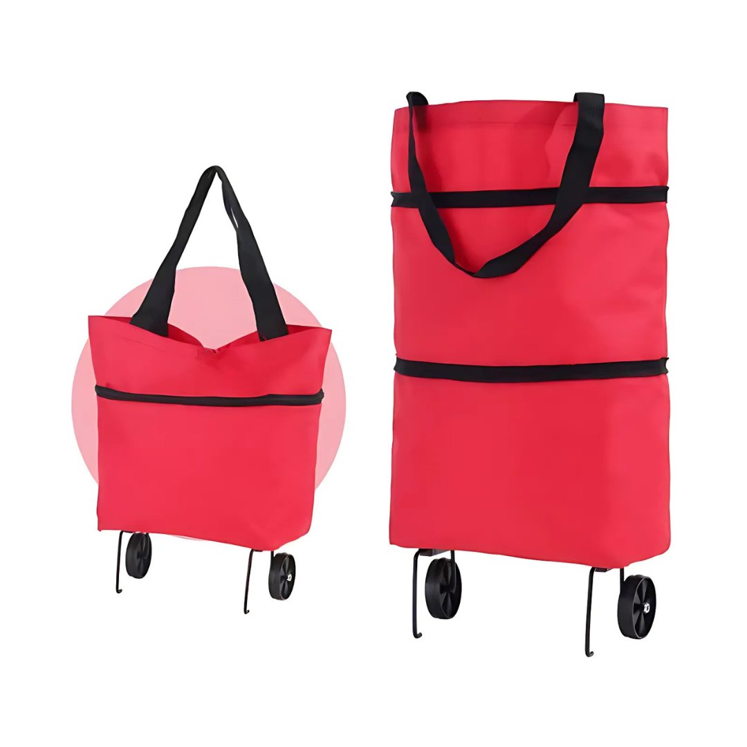 couleur Rød — RulleTaske™ – Indkøbstaske med foldbare hjul · 1 købt = 1 gratis