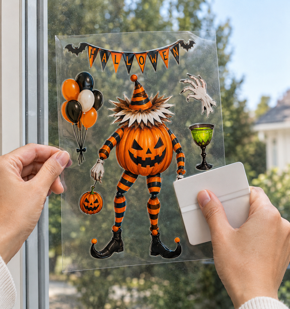 SpookyRub™ Halloween Overføringsklistermærker – Uden Bobler