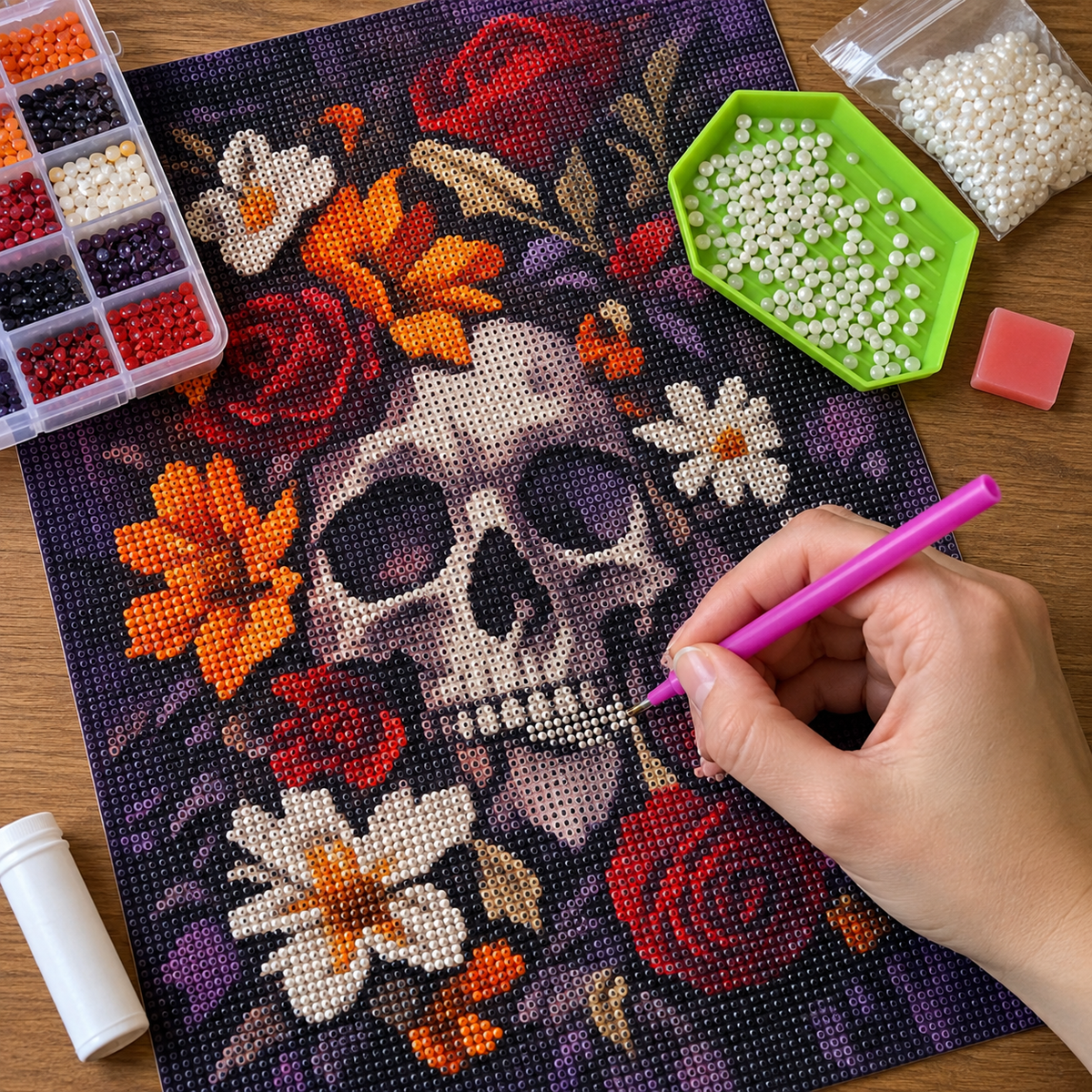 DiamantBloom™ – Diamantmaleri Sæt med Kranieblomst Motiv