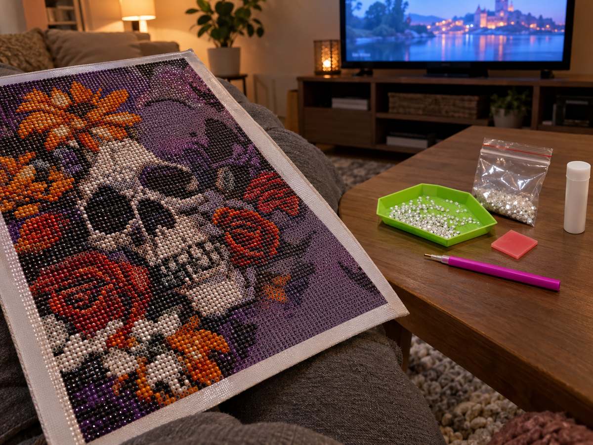 DiamantBloom™ – Diamantmaleri Sæt med Kranieblomst Motiv