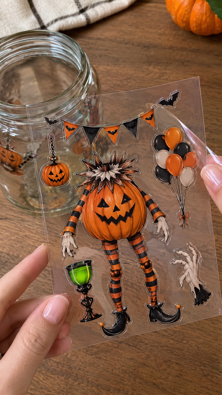 SpookyRub™ Halloween Overføringsklistermærker – Uden Bobler