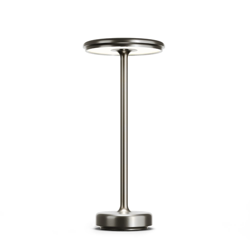couleur Sølv — Lumora™ Trådløs Bordlampe i Metal – Touch & Genopladelig
