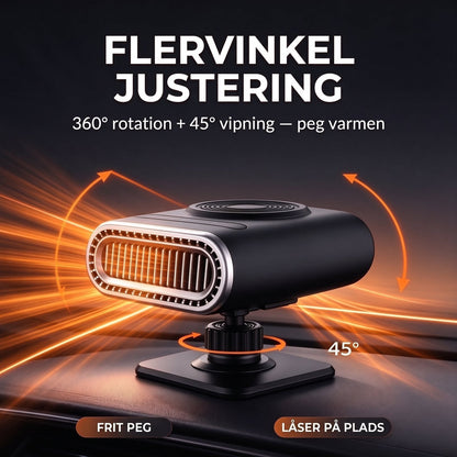 couleur Sølv base — 2-i-1 bærbar bilvarmer og afdugger til forruden – 12V, 120 W