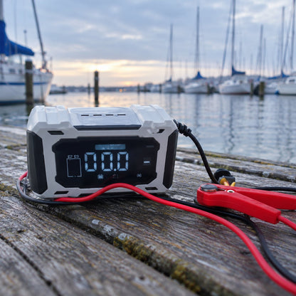 situation — Intelligent 12V bilbatterioplader med pulsreparation og digitalt display (6–100 Ah)