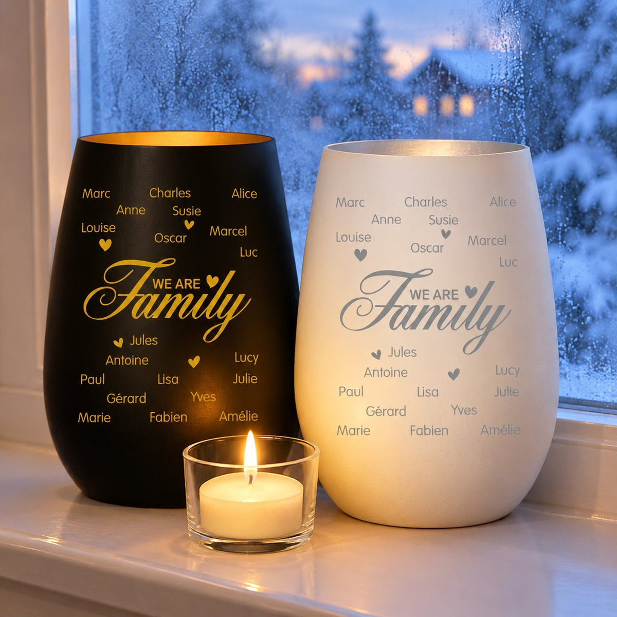 situation — Personlig lyslygte »We are Family« – med op til 10 navne