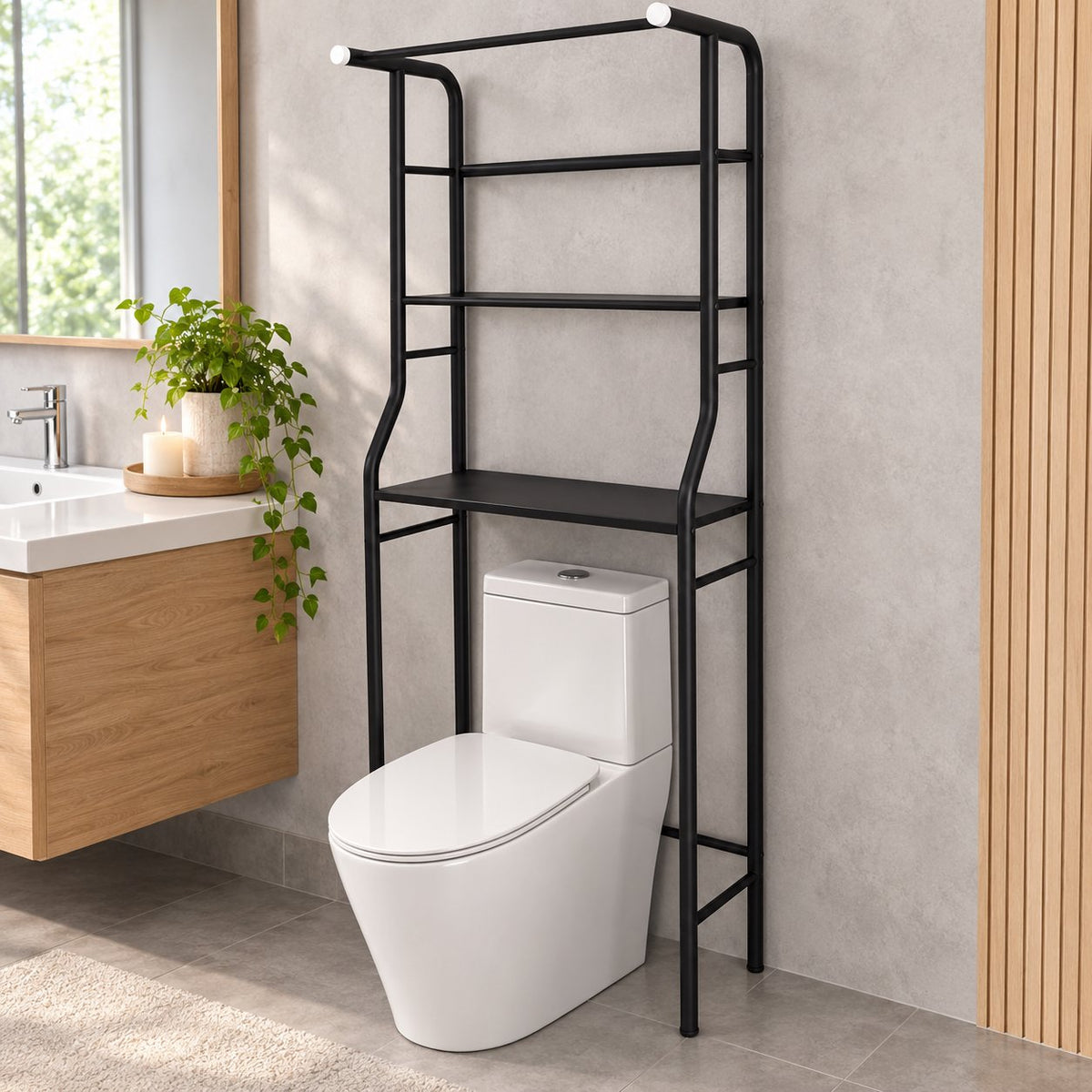 situation — Fritstående reol over toilet – 3 hylder