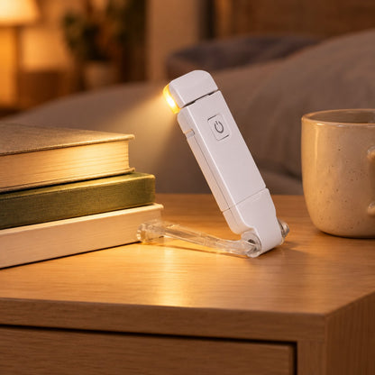 situation — Læselampe til bøger med klips – 3 lysfarver og indbygget USB