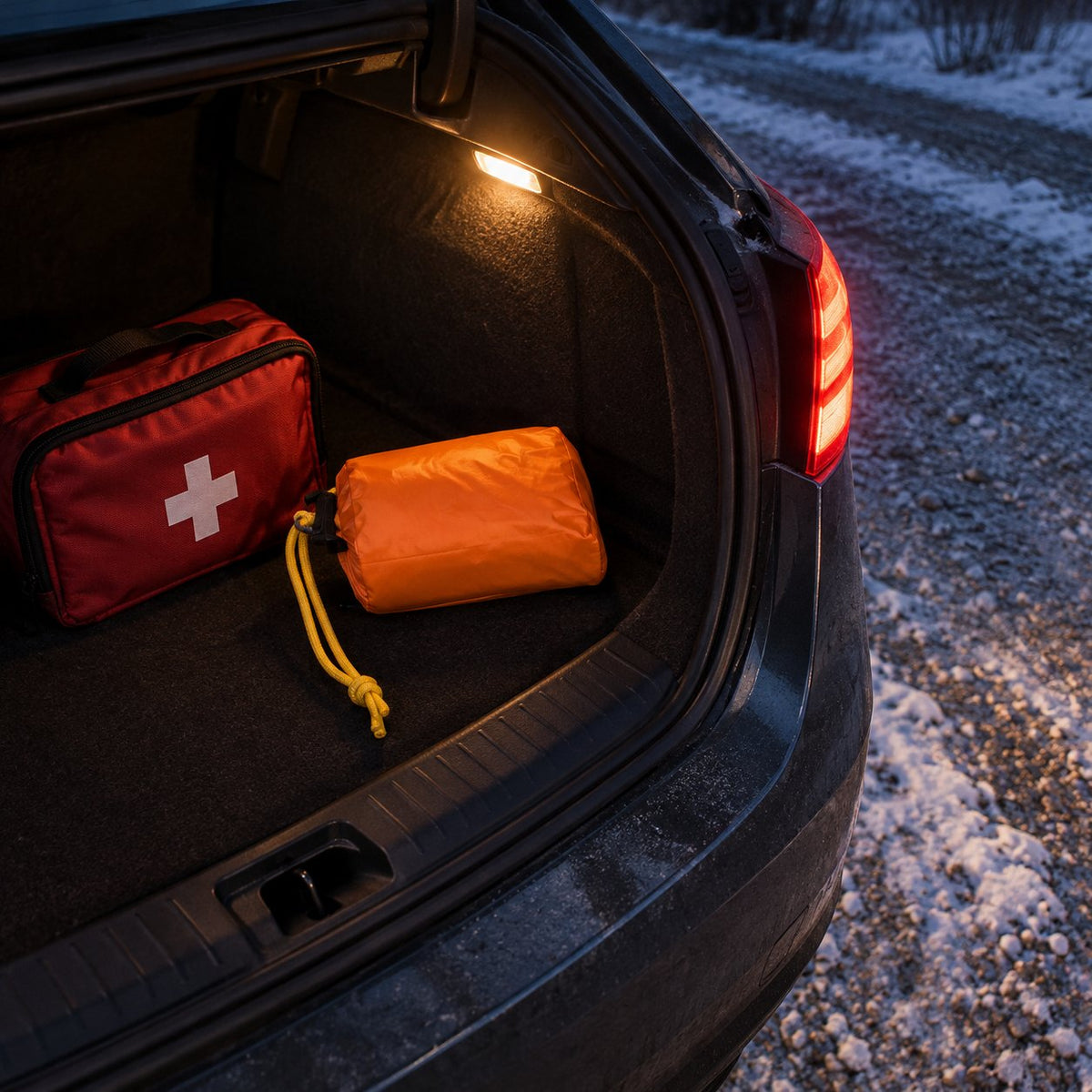 situation — ThermoBivy™ Nødsovepose – Kompakt Termo-sovepose til Bil, Rygsæk og Beredskabskasse