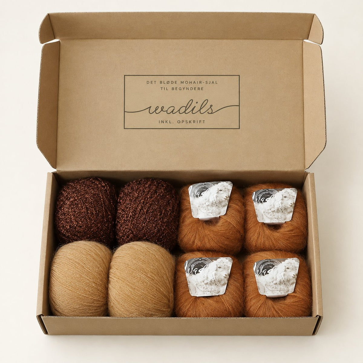 packshot — SilkeSky™ Strikkekit – blødt mohair-sjal til begyndere, inkl. opskrift og 8 nøgler