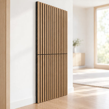 situation — Akustikpanel med trælameller – lys eg, 240 × 60 cm