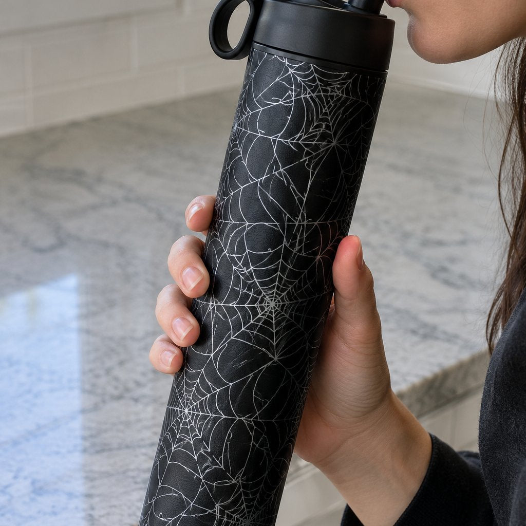 situation — WebChill™ – Isoleret Drikkedunk med Spindelvæv-Print, 887 ml
