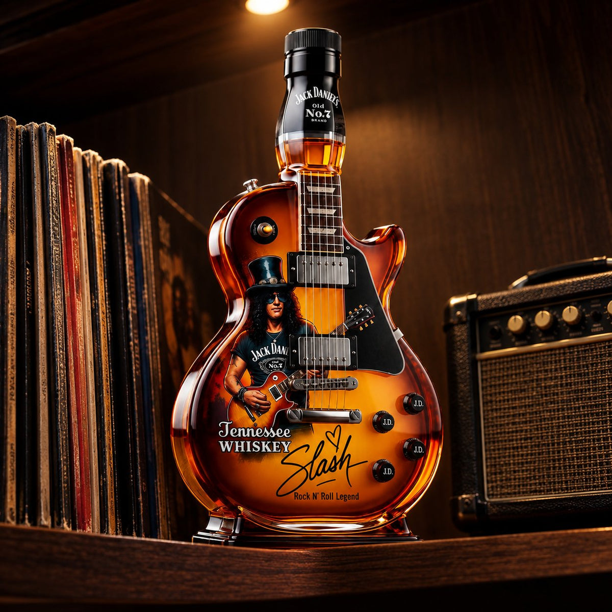 situation — Guitar Whisky Karaffel – samlerkaraffel i guitarform med gratis påfyldningstragt