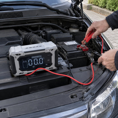 situation — Intelligent 12V bilbatterioplader med pulsreparation og digitalt display (6–100 Ah)