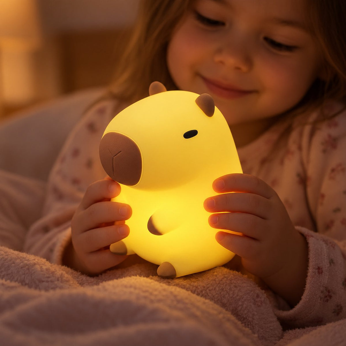 situation — CapyGlow™ – Blød Capybara Natlampe med Klem-dæmpning