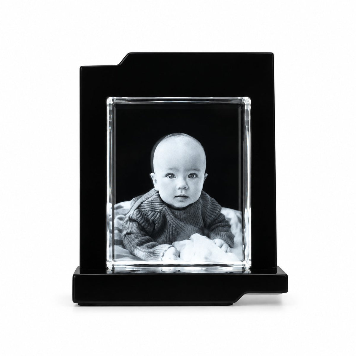 packshot — LumiKrystal™ – 3D-glasblok med dit eget foto + LED-lysbase