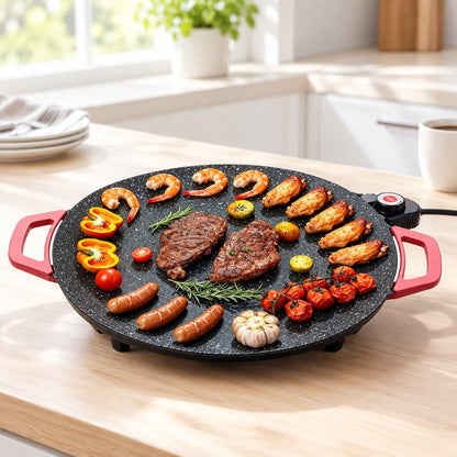 situation — Rund elektrisk grillpande med termostat – slip-let og røgfri bordgrill