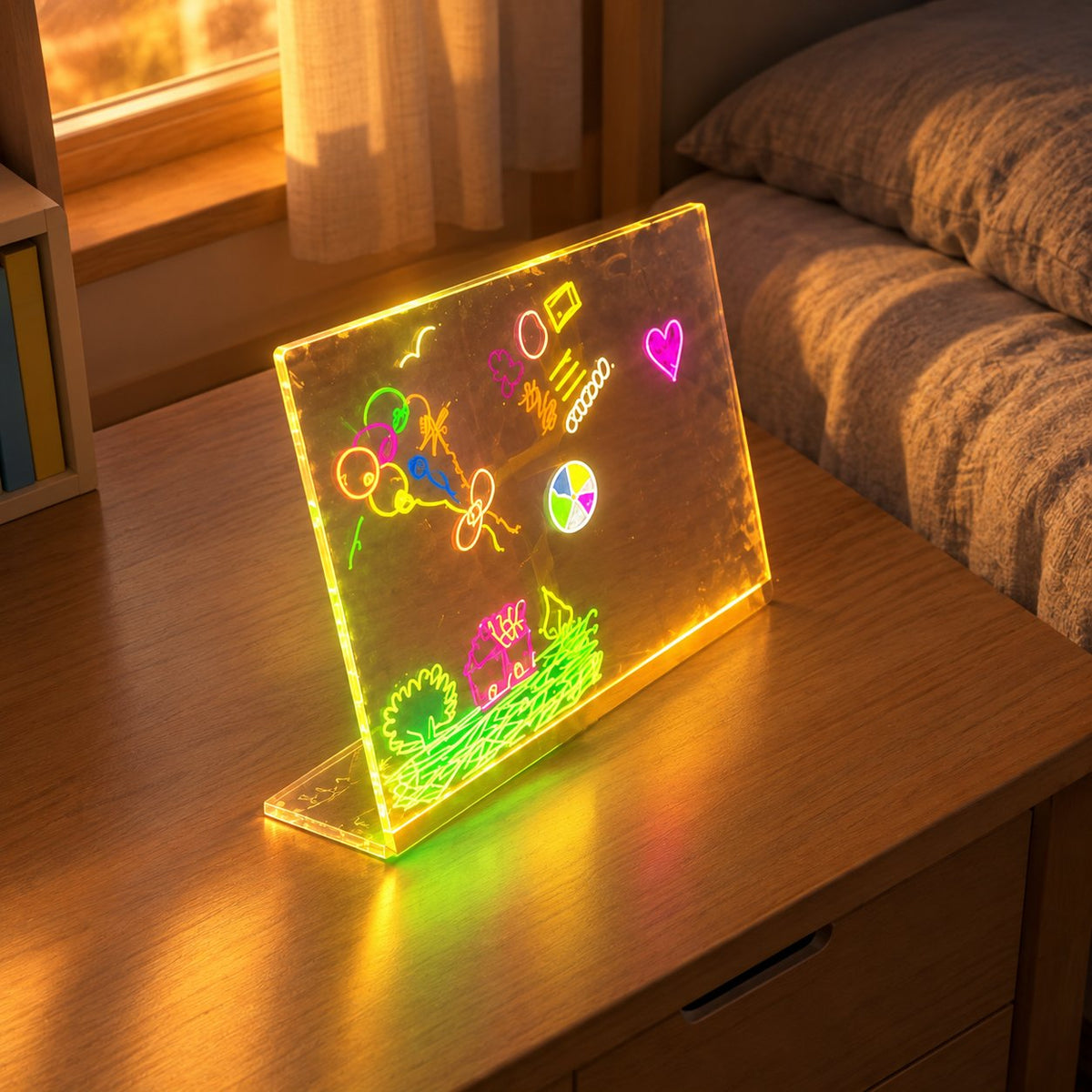situation — LysTavle™ – Lysende LED-tegnetavle i akryl til børn (30 × 20 cm)