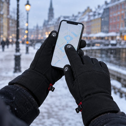 situation — Termiske touchscreen handsker – vindtætte, skridsikre og med varmt fleecefor