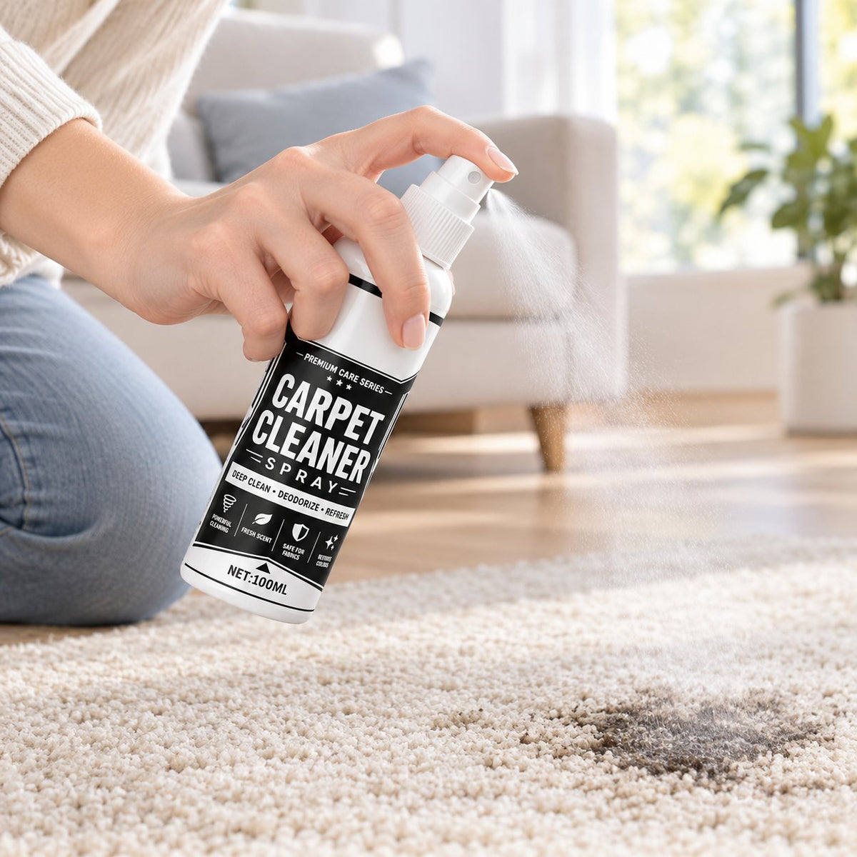 situation — Tæpperens Spray – dybderens til tæpper, polstring og bilsæder