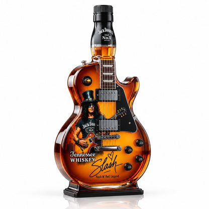 packshot — Guitar Whisky Karaffel – samlerkaraffel i guitarform med gratis påfyldningstragt