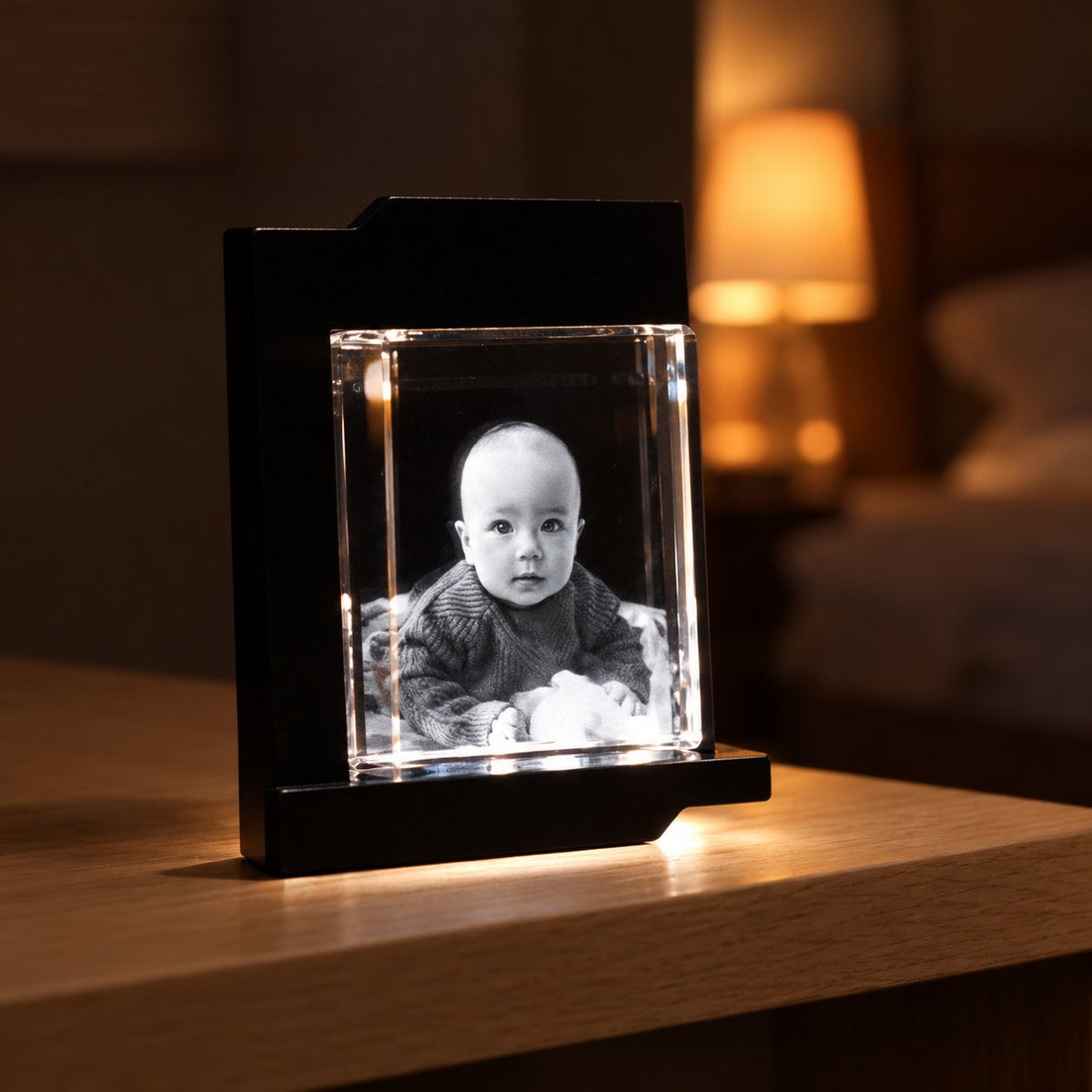situation — LumiKrystal™ – 3D-glasblok med dit eget foto + LED-lysbase