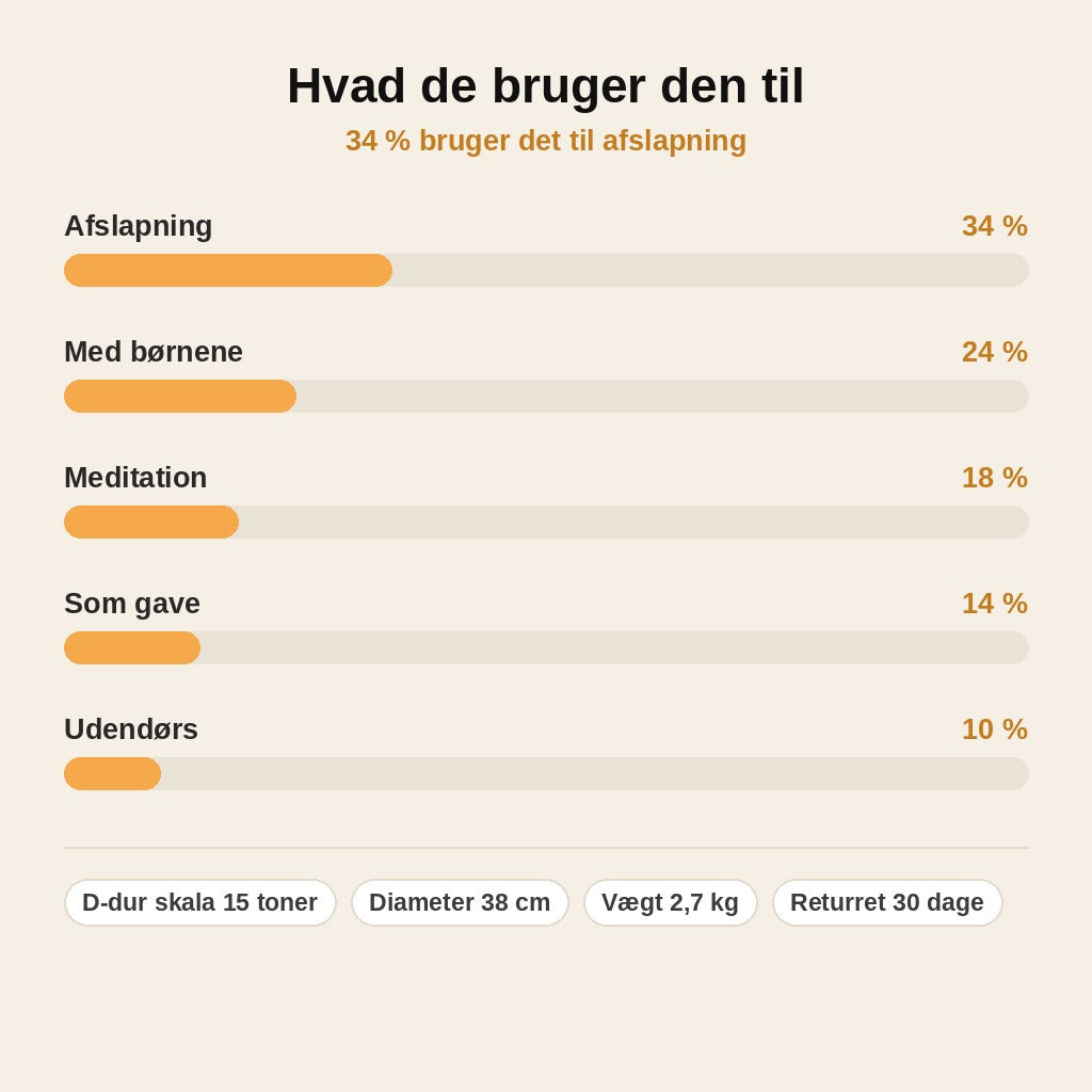 stats — Ståltungetromme – 15 toner i D-dur, klar til at spille fra første dag