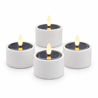 packshot — Solcelle-fyrfadslys med 3D-flamme – sæt med 4 stk.