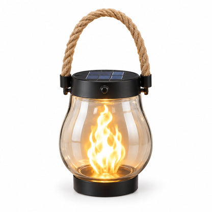 packshot — Solcellelanterne med flammeeffekt – tænder selv i skumringen