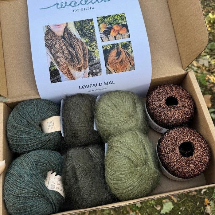 couleur Grøn — SilkeSky™ Strikkekit – blødt mohair-sjal til begyndere, inkl. opskrift og 8 nøgler
