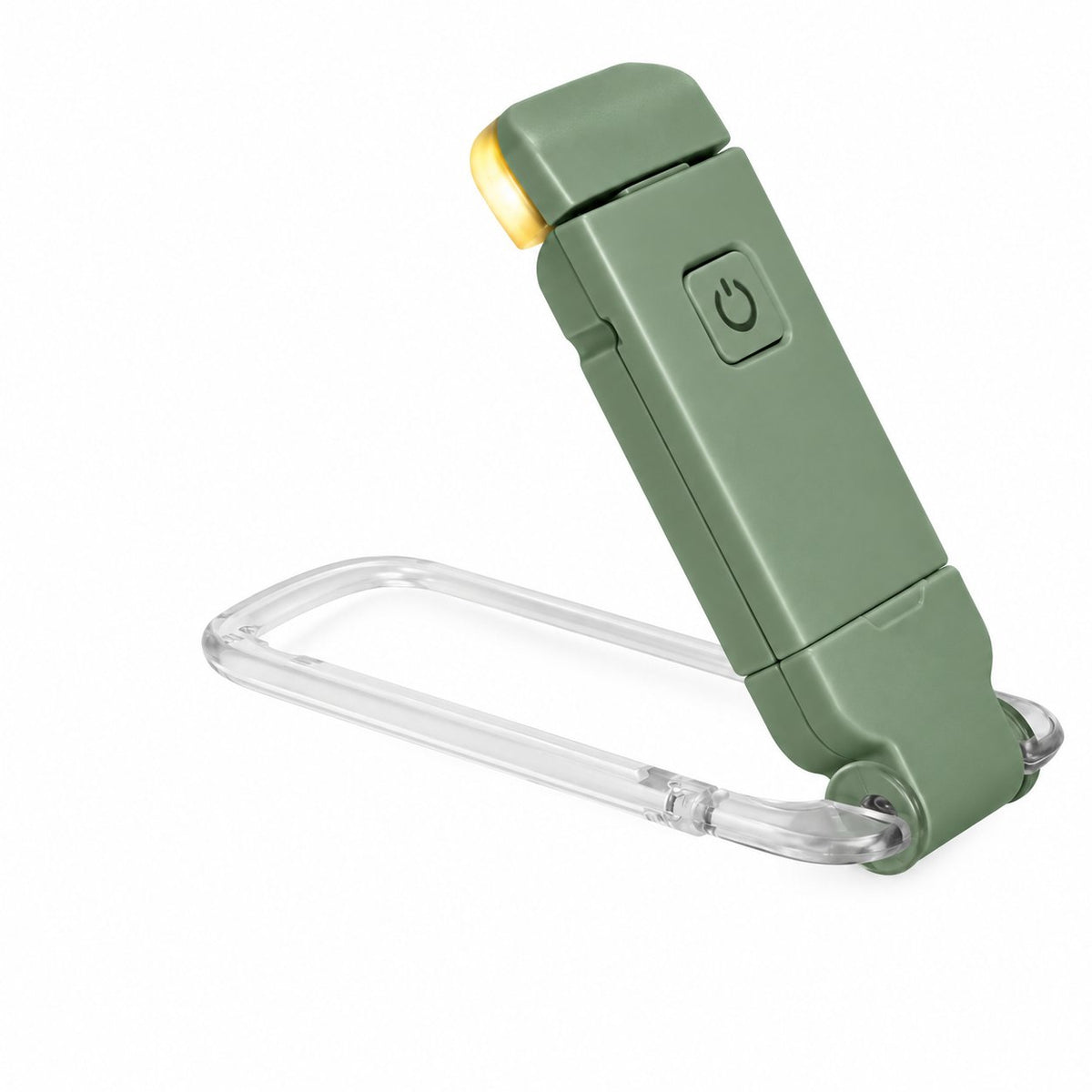 couleur Grøn — Læselampe til bøger med klips – 3 lysfarver og indbygget USB